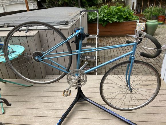 More or less as it arrived. I'd removed the cables, brakes, chain, and derailleurs at this point. 