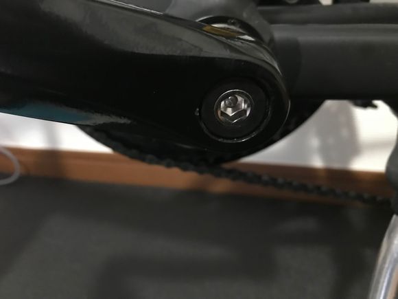 The crank with the bolt on