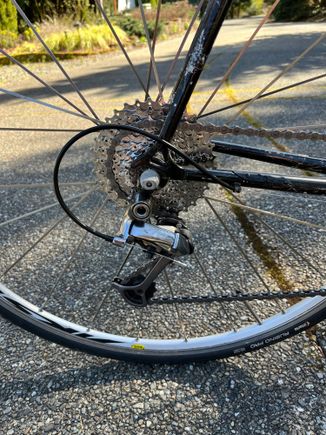 9 speed cassette with an Xtr long cage RD