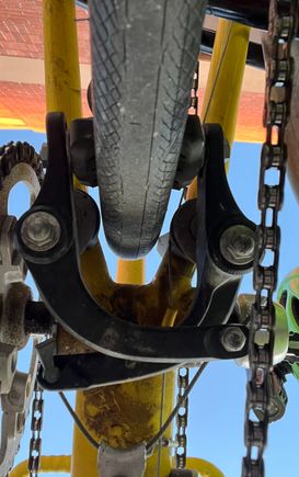 Under chainstay. 