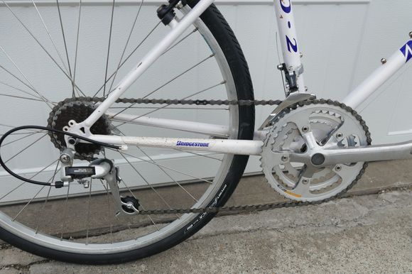 Drivetrain, Exage 400LX RD replaced with Exage 500LX.  Stock 500CX crankset and 400LX FD.  New chain, Shimano 8 speed.