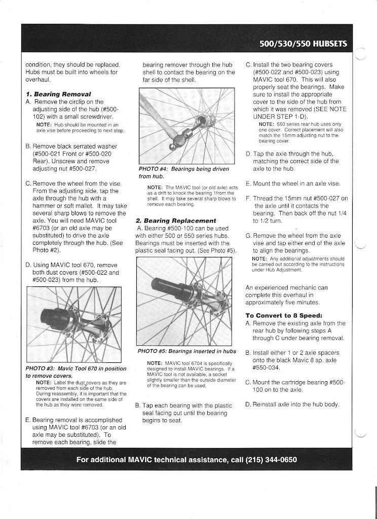 Bike Forums Mavic 500 sealed bearing hub