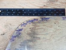 Photo 2 of 3 for the upper edge profile dimensioning. All measurements relative to corner of glass in lower left of pictures. 