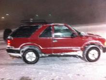 The rims packed with snow is the only way to show how high the snow drifts we went through.