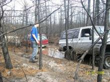 Pullin' out my brothers stuck explorer. Chevy to the rescue as always!!