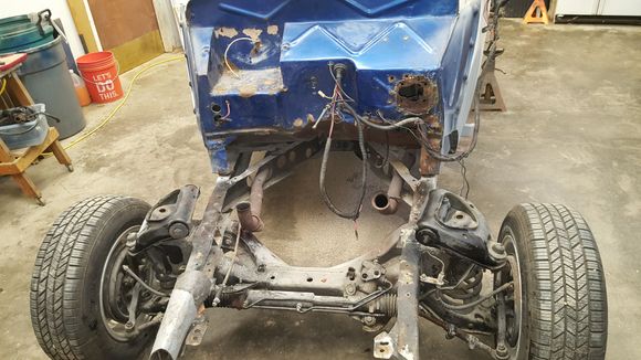 75 pacer front suspension installed 30 plus years ago. please note the firewall condition