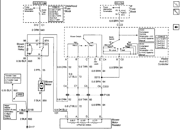 Manual HVAC Blower Motor Schematic