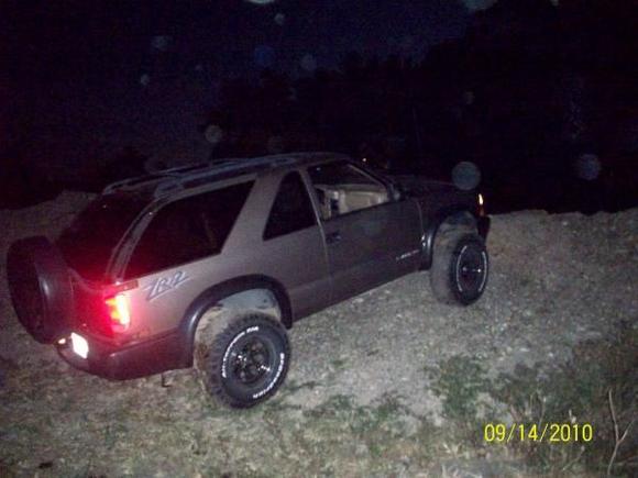 over the top of this pile big drop to creek