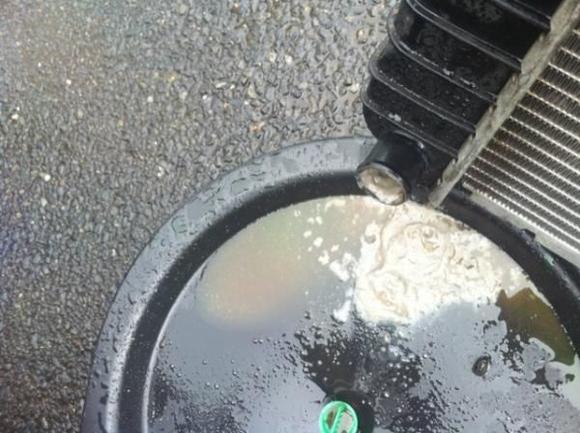 Took off the old radiator after engine overheated, all of this sludge came pouring out!