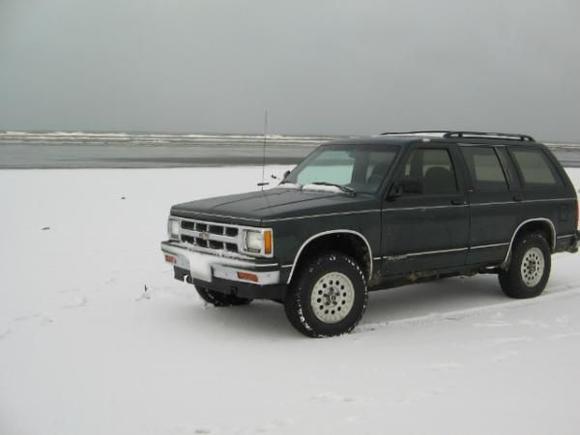 Snow Literally on the Beach, was awesome like a big slick empty parking lot