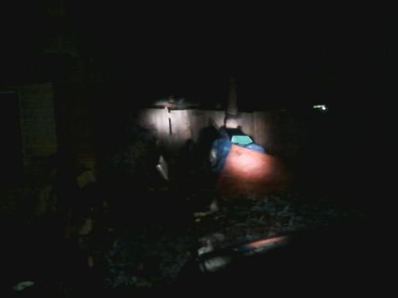 2 Harbor Freight 100w lights 
(beside house where the roofers left some stuff)