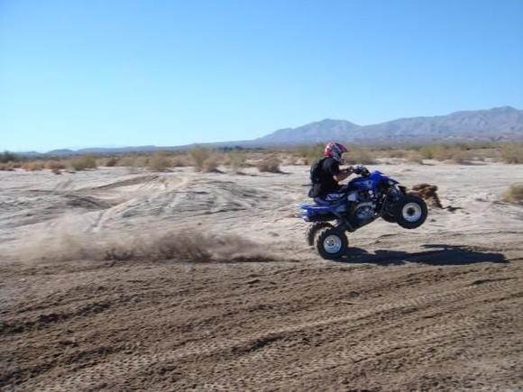 Wheelie in Salton Sea