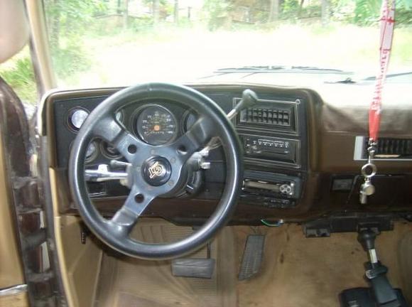 shot of the dash, the Grant steering wheel, and the pioneer radio.
