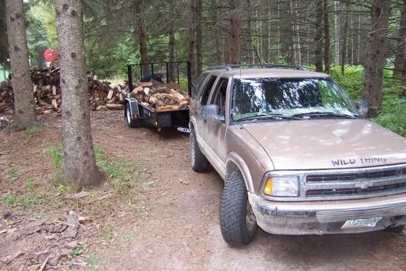 Hauling wood for the camp fire at Legionville 
In Brainerd,MN 9-8-12