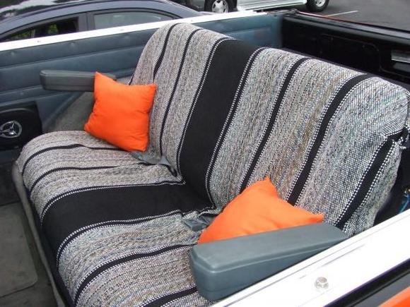 haha - you can definitely tell a girl drives this truck (matching backseat pillows!)
