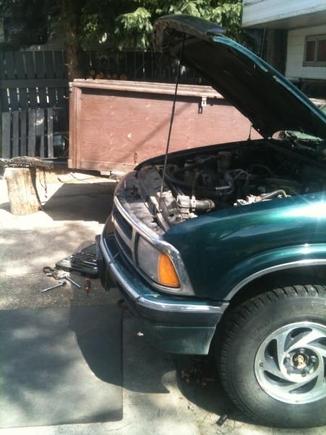 Gettin ready to get her runnin