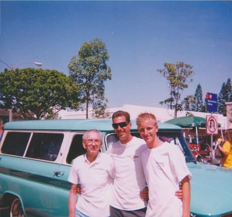 Grandpa, Dad, myself in 2002 with the Bus