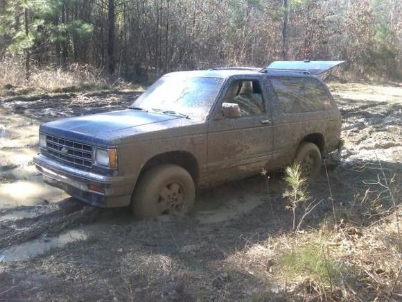 The mud won temporarily as we had to winch it out.