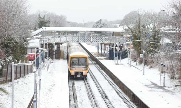 Snow in West Wickham, south London. Network Rail advised passengers to check their journeys in advance. 