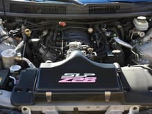 added pink vinyl z28 decal to slp air box... (disregard the dirty engine, it's been too cold to clean the car!)