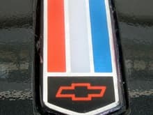 Close-up shot of my Camaro's hood emblem.