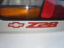 My orange Z/28 emblems