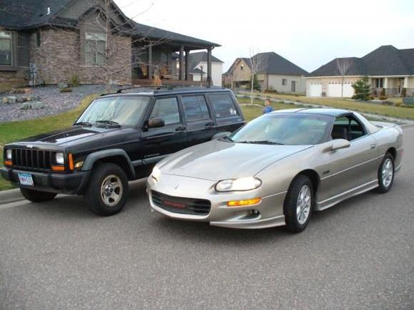 the '98 Jeep Cherrokee sport for the winter and the Camaro for the summer!