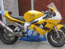 R6 race bike - this is the old track bike - actually built in 2000 to compete in the IOM TT (which it did) never registered as a road bike. It's the dogs :-)