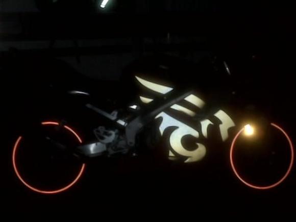 Side view at night (custom reflective vinyl)