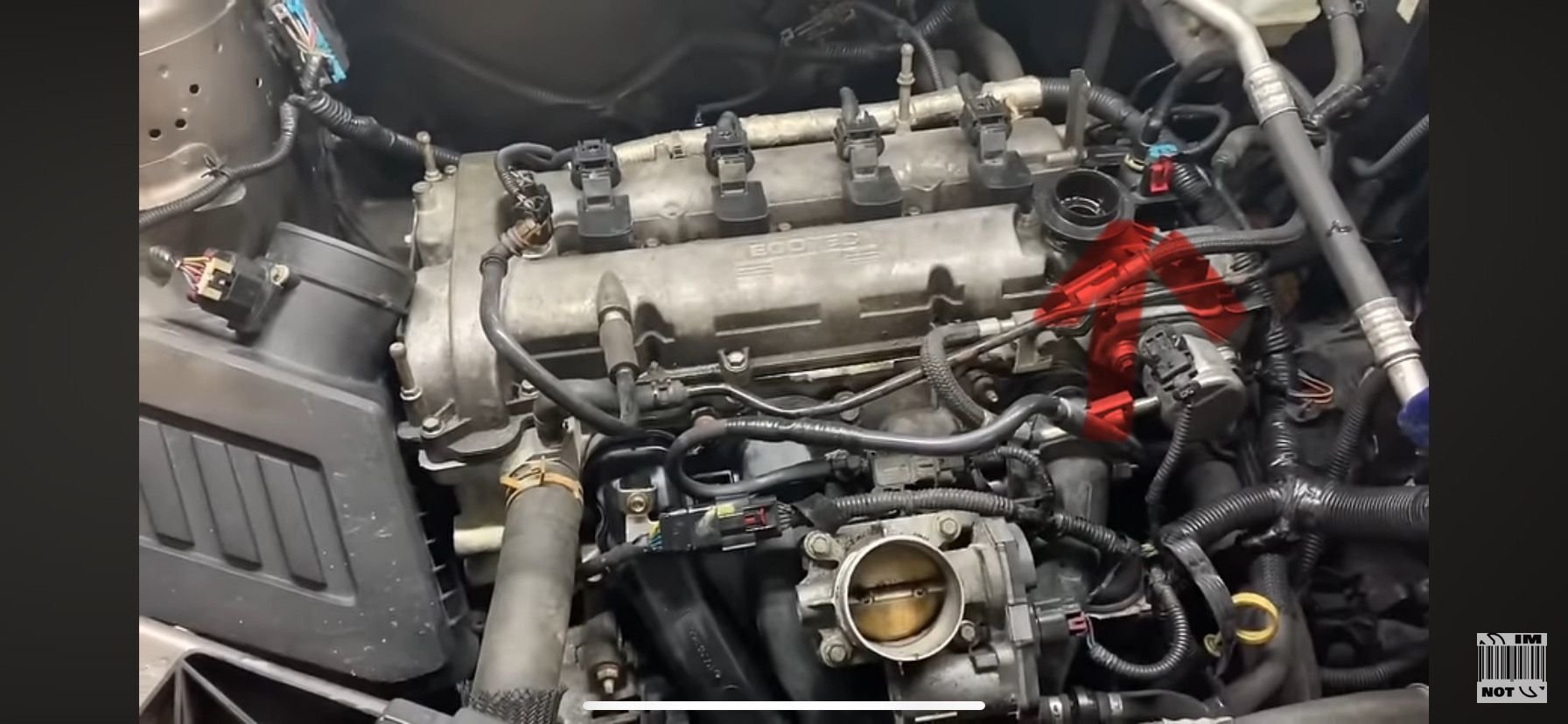 Where part is located reference to the engine