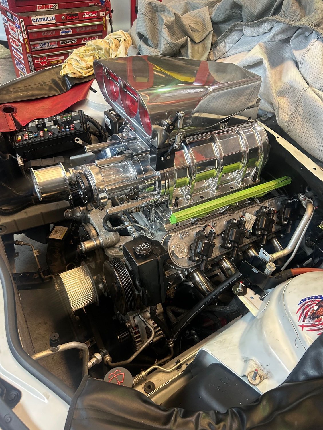 This is my Camaro currently going through a full cam, big TBS blower, straight no cats to Electric cut out transformation. This will be rare as not come across a Gen5 blown in this way ? Tell me if anyone in the Chev world as seen one on the street ? Hopefully my project finished next month. I'll post photos when shes completed. 