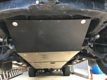 3mm plate steel mounted on a 50x25RHS frame. Goes back to just behind the transfer case.