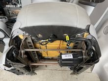 Broken side panel and wiring before removal 