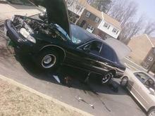 jack'd up and ready for trans repair!