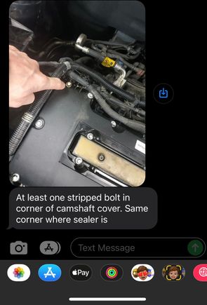 Oil leaking on the bolt says it’s stripped 