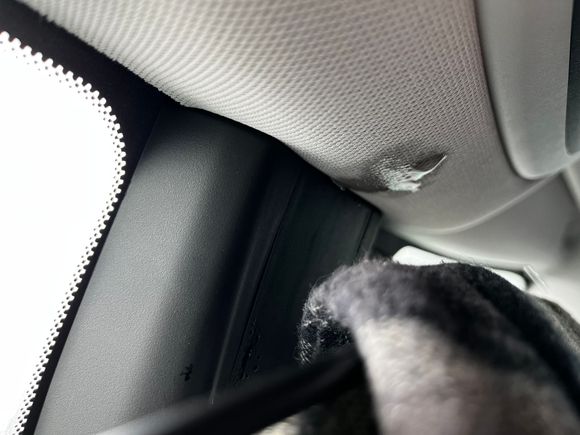 Then this is the where the leak added once I pressed down on the black box in which the rear mirror sits in/on