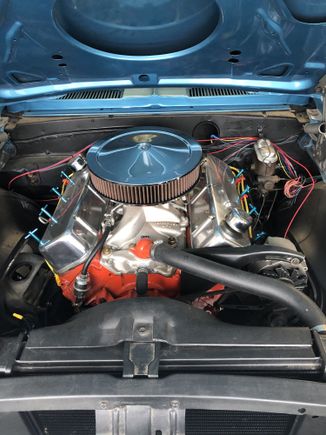 Original numbers matching 396 with a few perf and dress up.  Original M-22 4-spd behind it again
