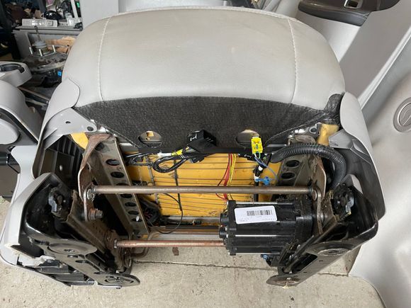 Broken side panel and wiring before removal 