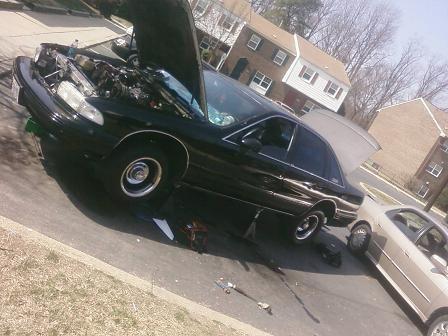 jack'd up and ready for trans repair!