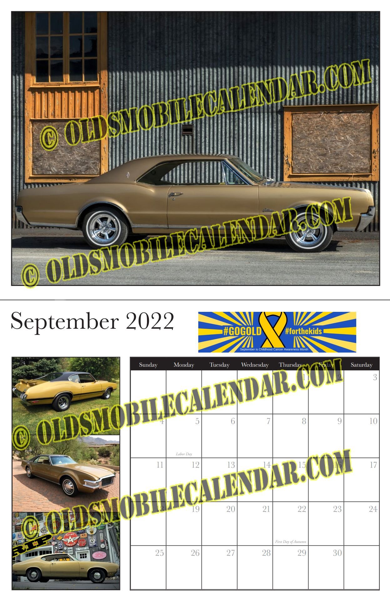 2022 Oldsmobile Calendar Olds 442 Cutlass 455 Rocket MONDELLO TRIBUTE