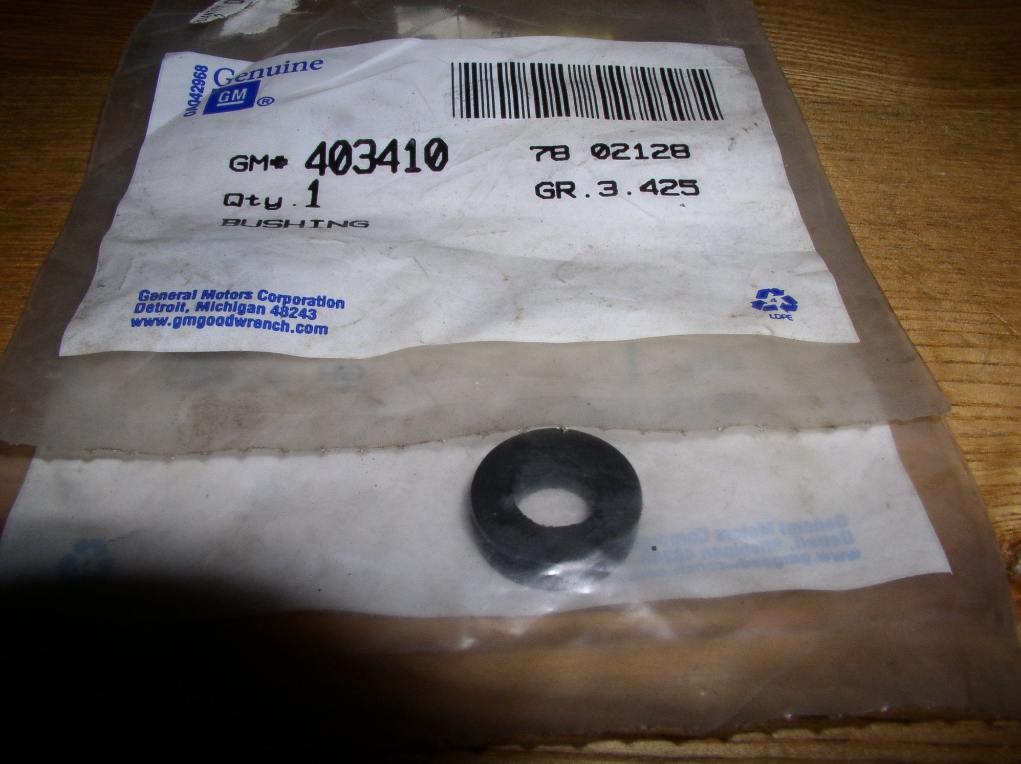 403410 Throttle Cable Bushing NOS New GM