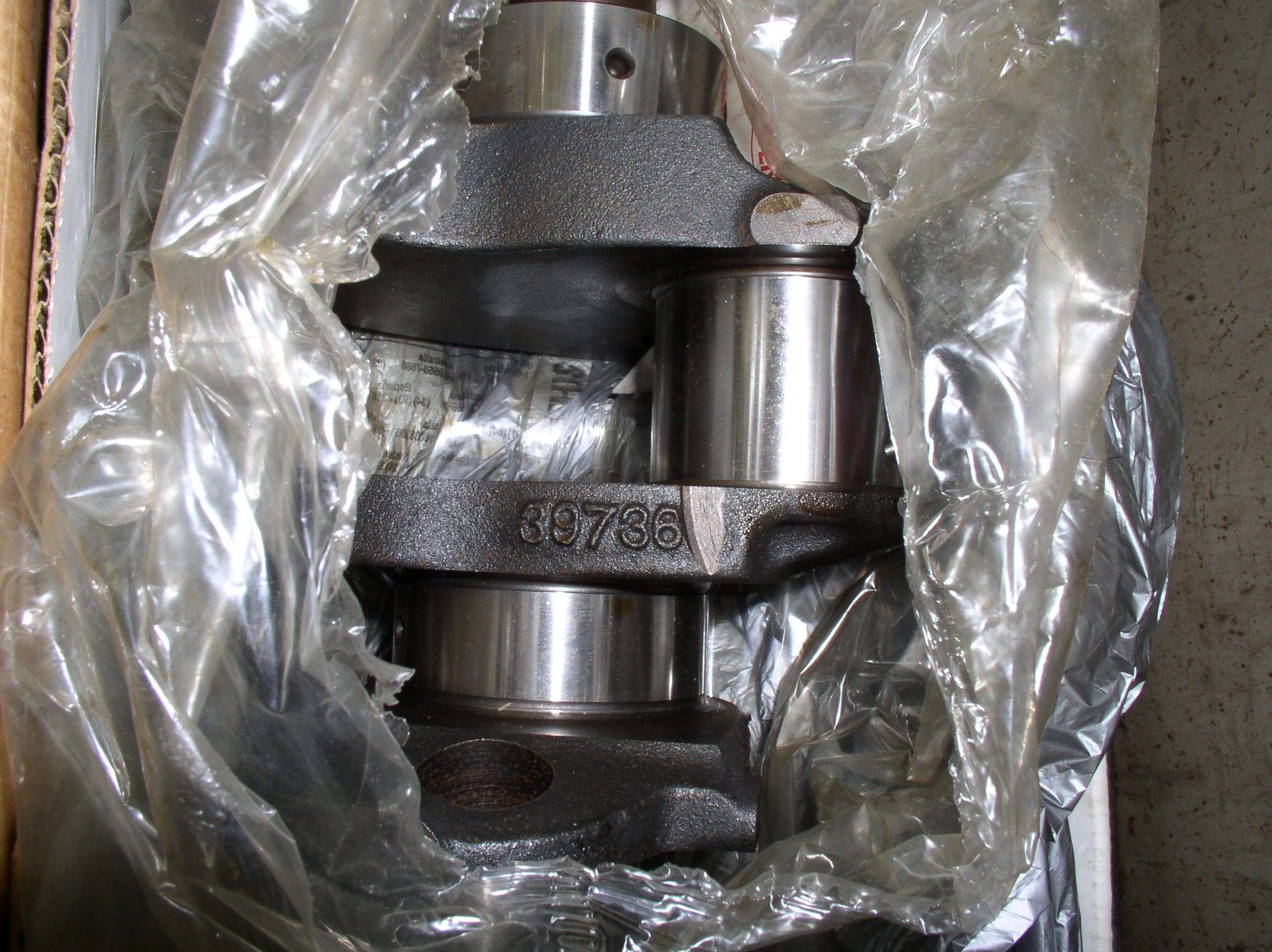 OLDS 455 Crank fresh ground from Crankshaft Supply in the box Tag shows