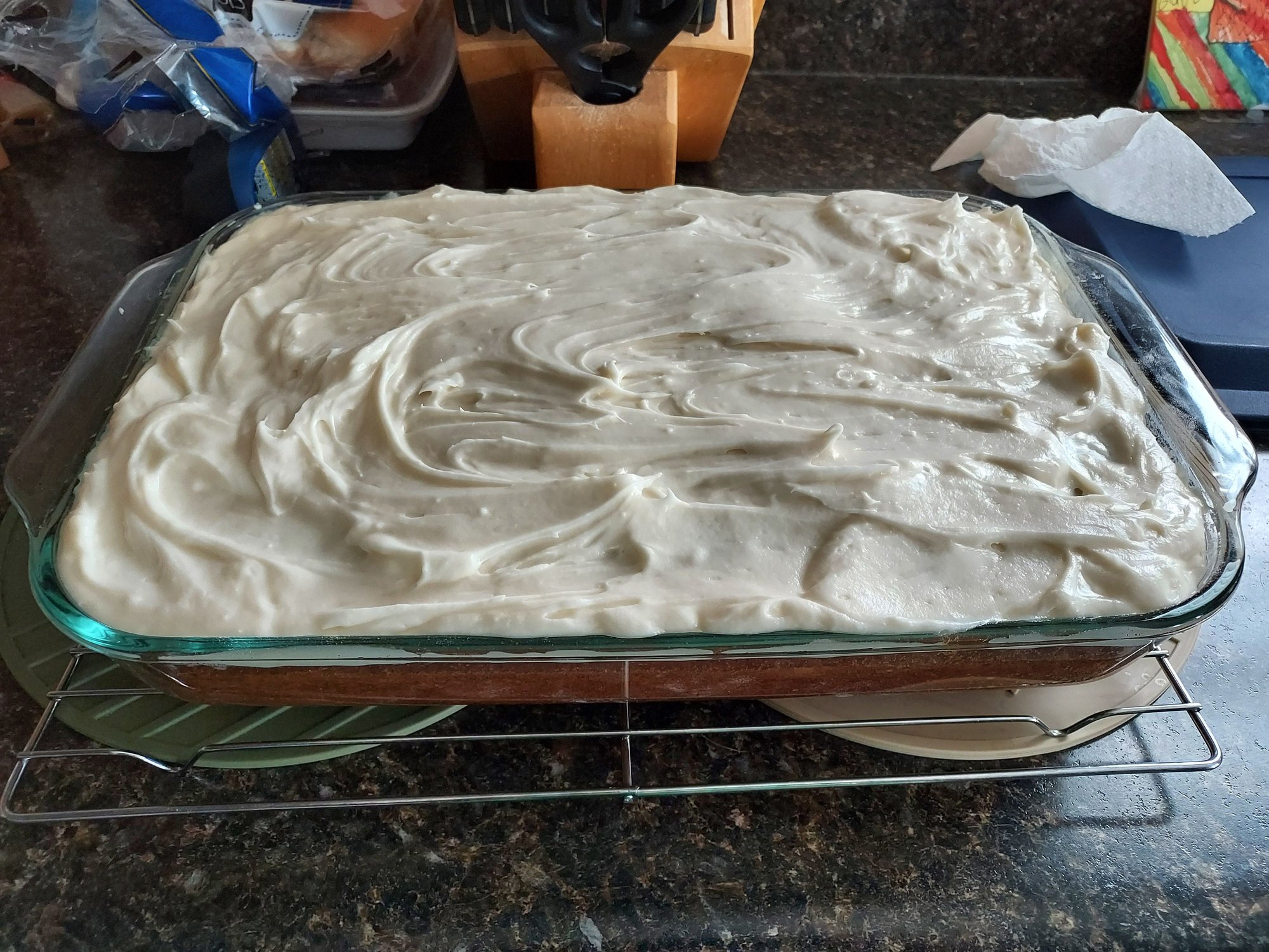 Dawn's famous Banana Cake with Cream Cheese Icing.  Nuff said!  😋 