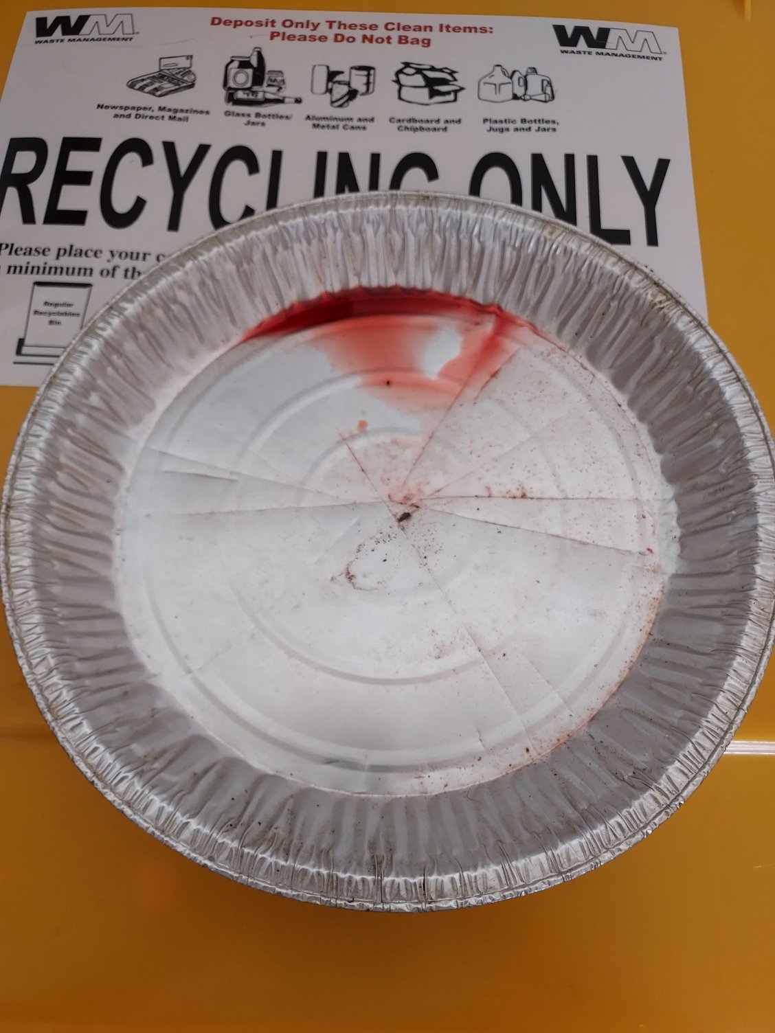 12-inch diameter pan.  What you see is how much it has leaked since parking it this past Sunday afternoon when I got back from the show.  Not much at all, maybe an ounce if that?