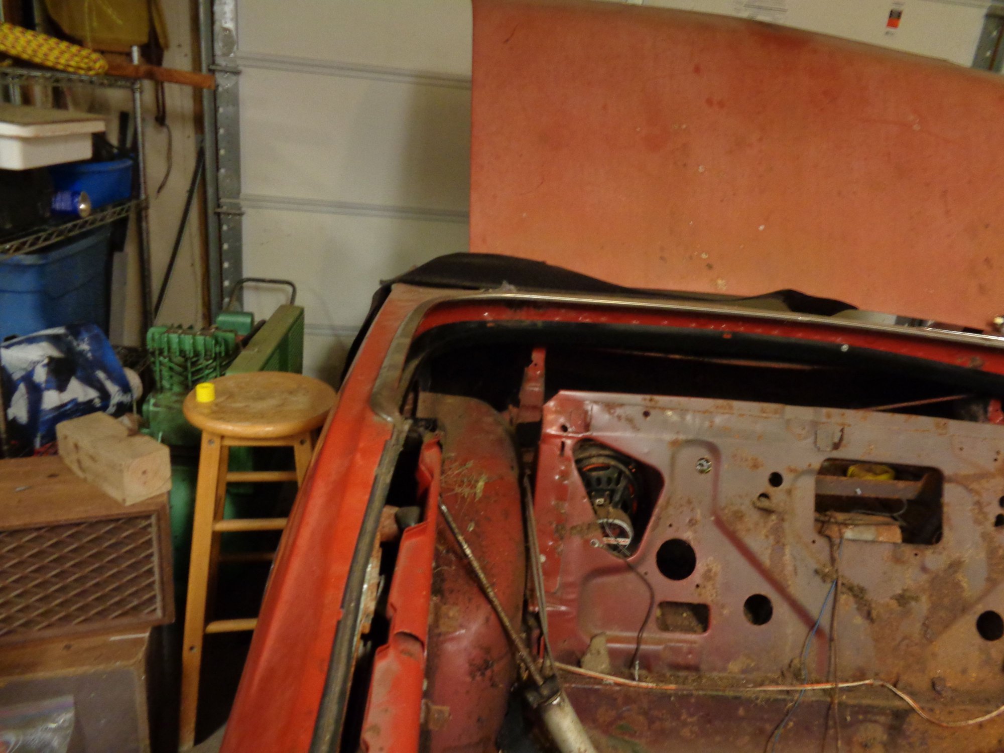 convertible top frame removal