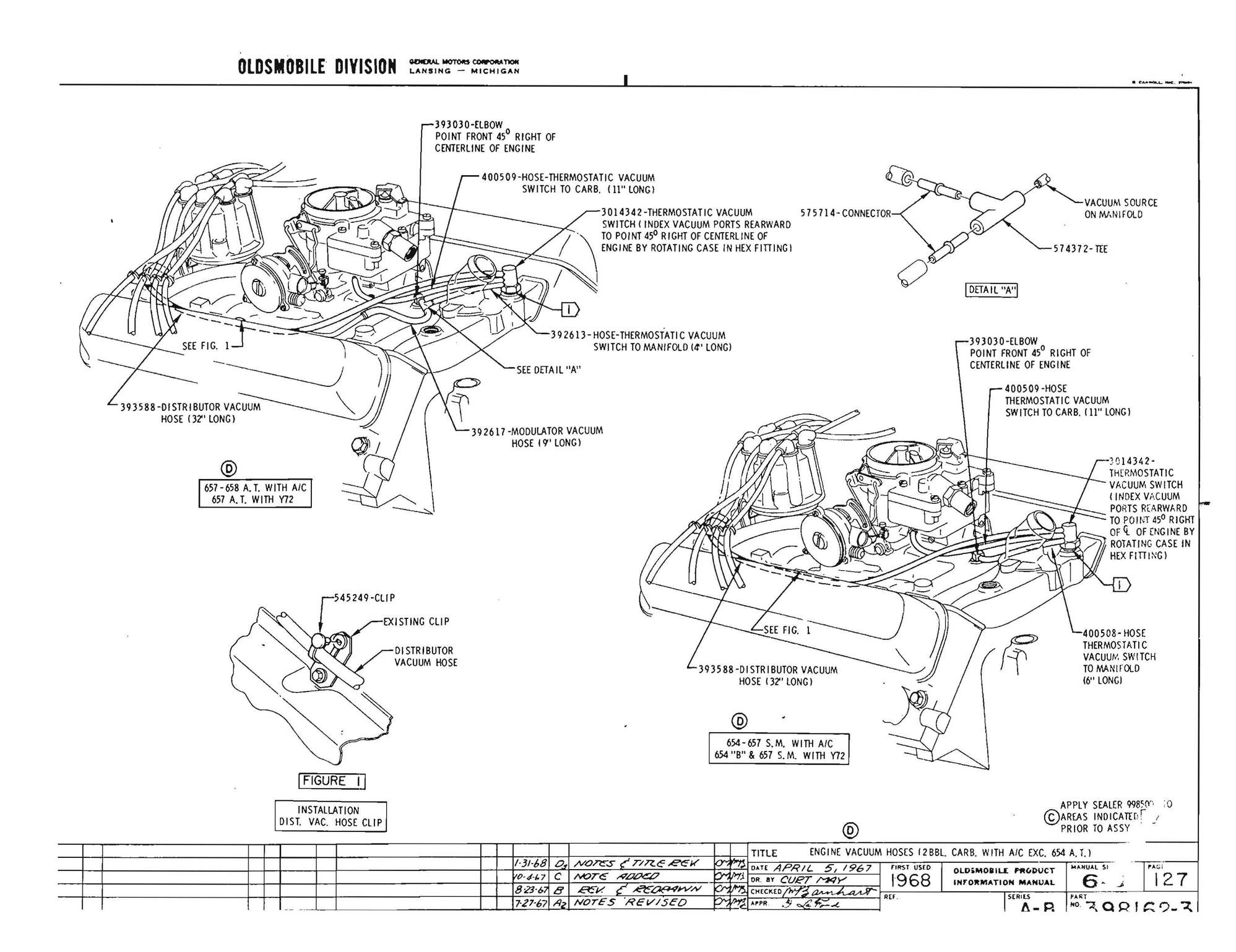 68 Cutlass 350 2bbl automatic with Ac Vacuum line diagram