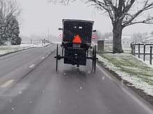 It snowed! Did not stop the Amish from getting out.