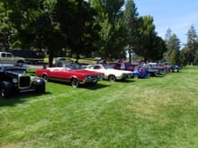 Our Turnpike cruiser and the convertible at Drake park Aug 2015