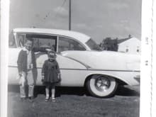 Daddy and Kathy by the '56 Olds