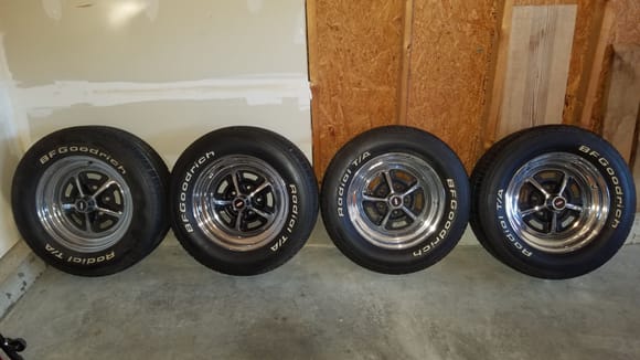 Seller threw in a complete set of like new Olds Rally wheels with like new BF Goodrich radial T/A"s on them.